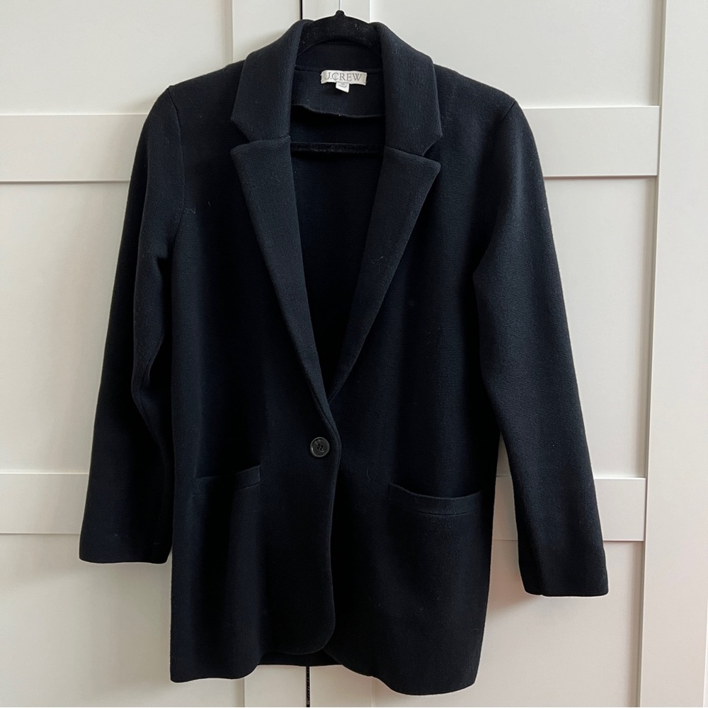 J.Crew Cecile relaxed sweater blazer. XS, Black